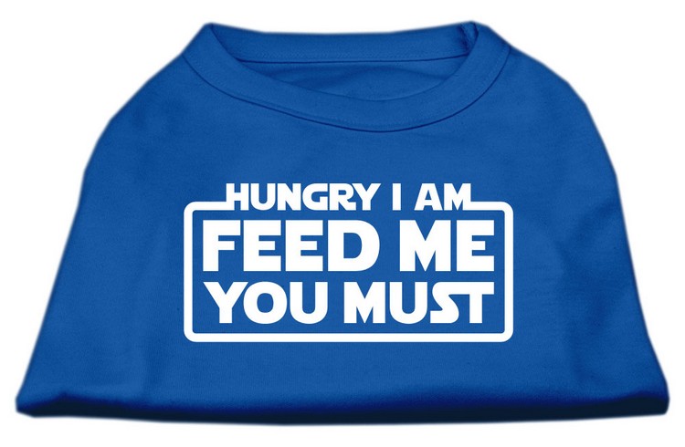 Hungry I Am Screen Print Shirt Blue XL